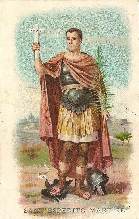 Sant'Espedito Martire, from a Milan chromolithograph of 1897