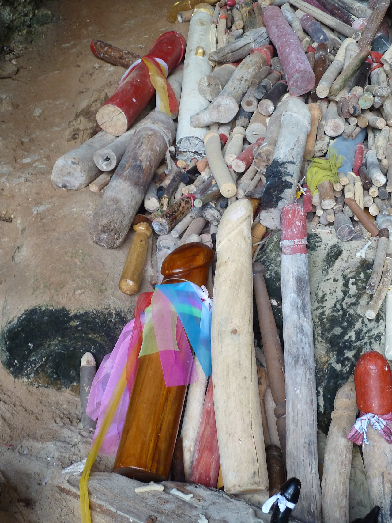 Palad khik (phallic waist charm) — Phra Nang cave, Phra Nang beach, Rai Leh (Railay) Pennisula, Krabi, Thailand