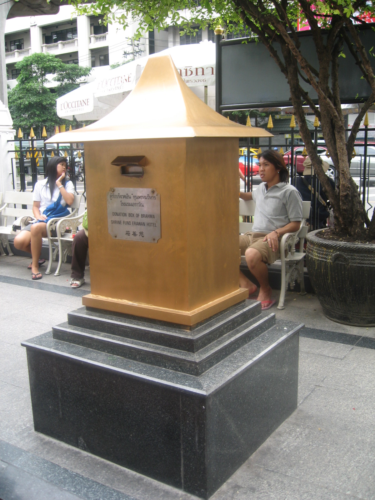 Four-faced Brahma pendant — Erawan Shrine, Bangkok.