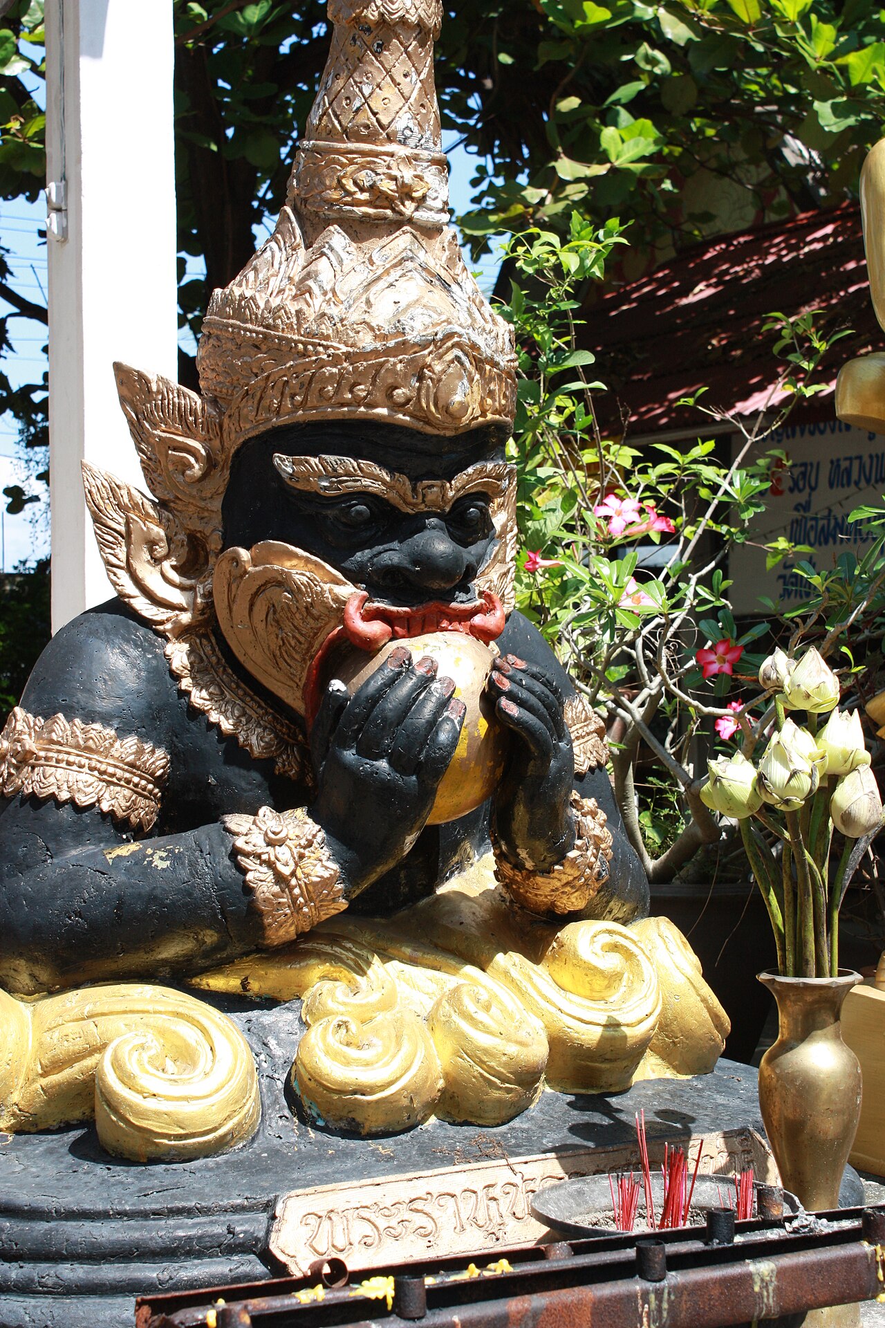 Phra Rahu (the eclipse-swallower) — Rahu in Wat Chiangkang Sarapee Chiang Mai Thailand