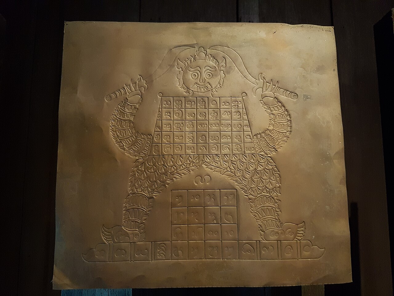 Suea yan (yantra shirt) — * Place: Siam Society Headquarters, Bangkok, Thailand.
Items: Yantra mystic sheets.