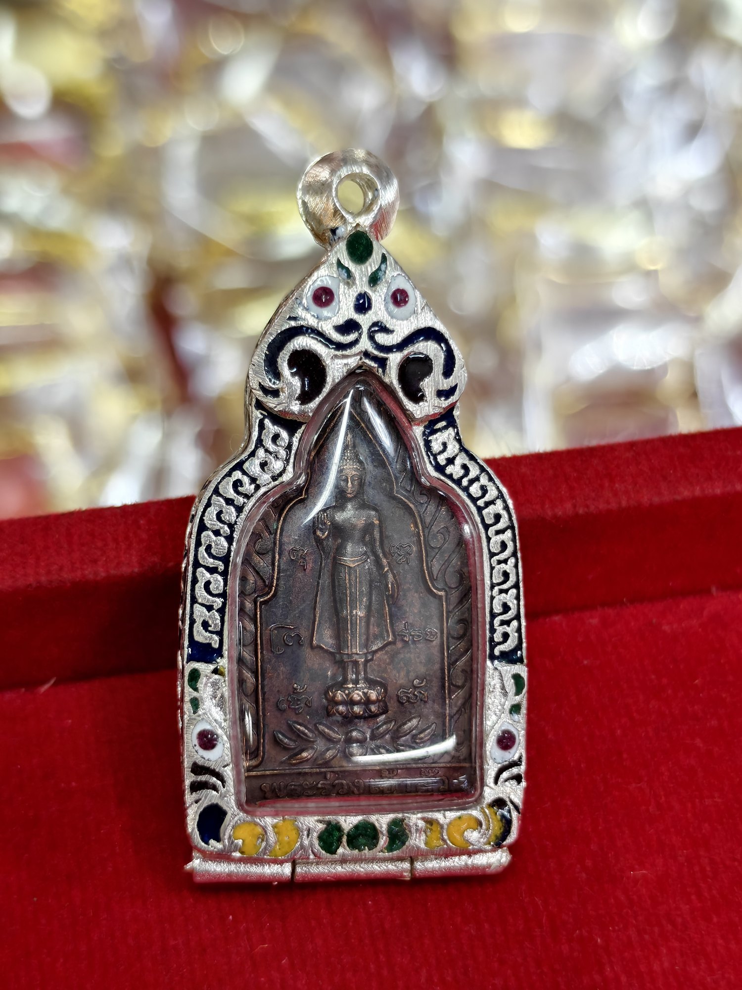 Monday Buddha tablet in an enamel frame, photograph 2