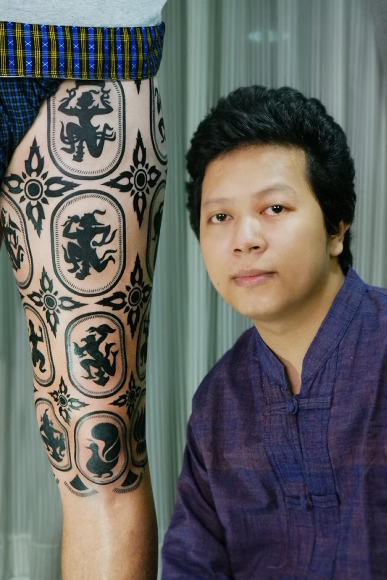 In (Burmese cabalistic square) — Ka Gee reintroduces the Myanmar traditional art of Htoe Kwin to the contemporary tattoo scene. Ironically, the client wh