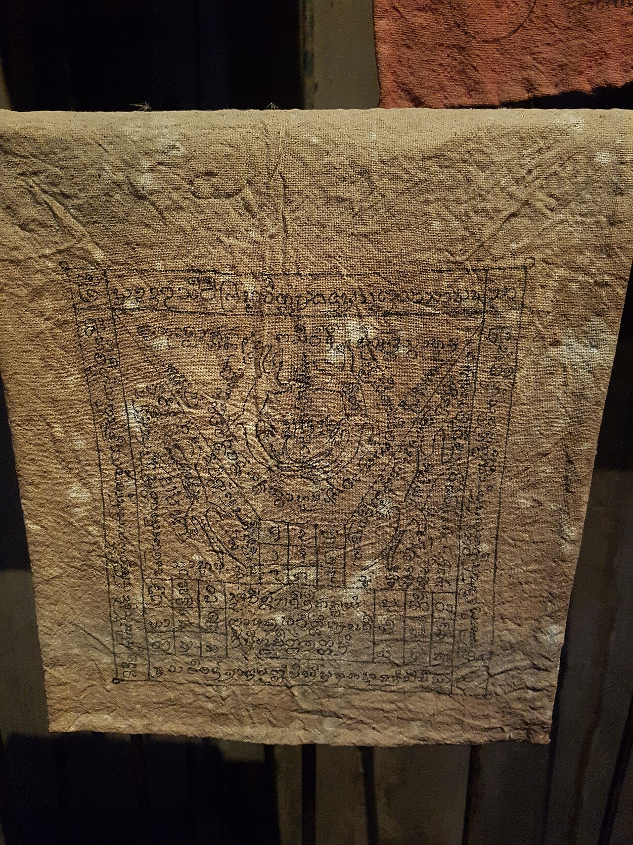 Pha yan (yantra cloth) — * Place: Siam Society Headquarters, Bangkok, Thailand.
Items: Yantra mystic sheets.