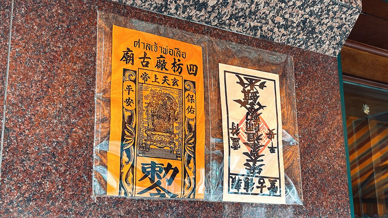 Taoist paper talisman (fu) — ​曼谷四枋厂古庙售卖的符箓