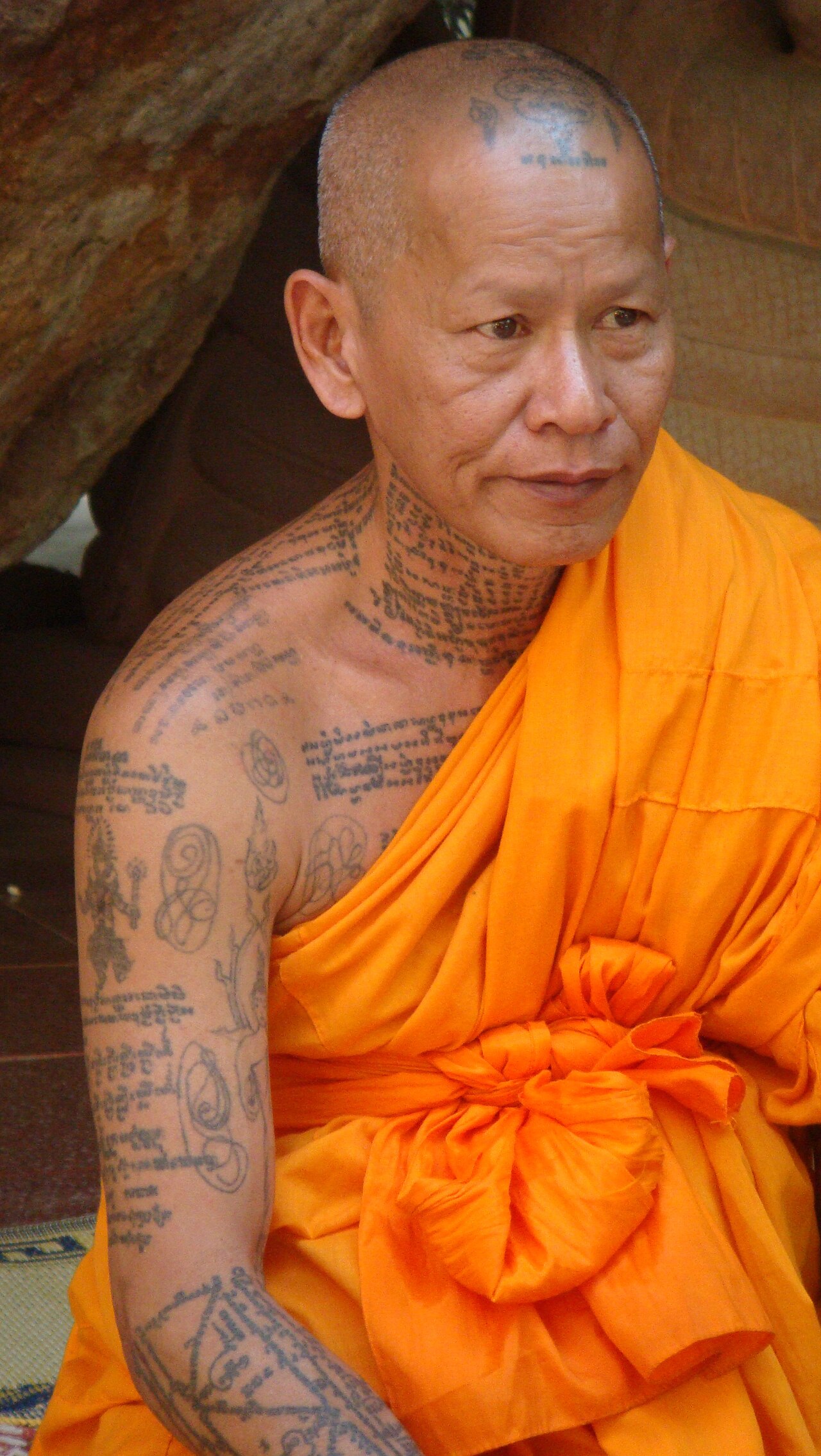 Khmer katha scroll (rolled inscribed talisman) — In Cambodia. January 2012.