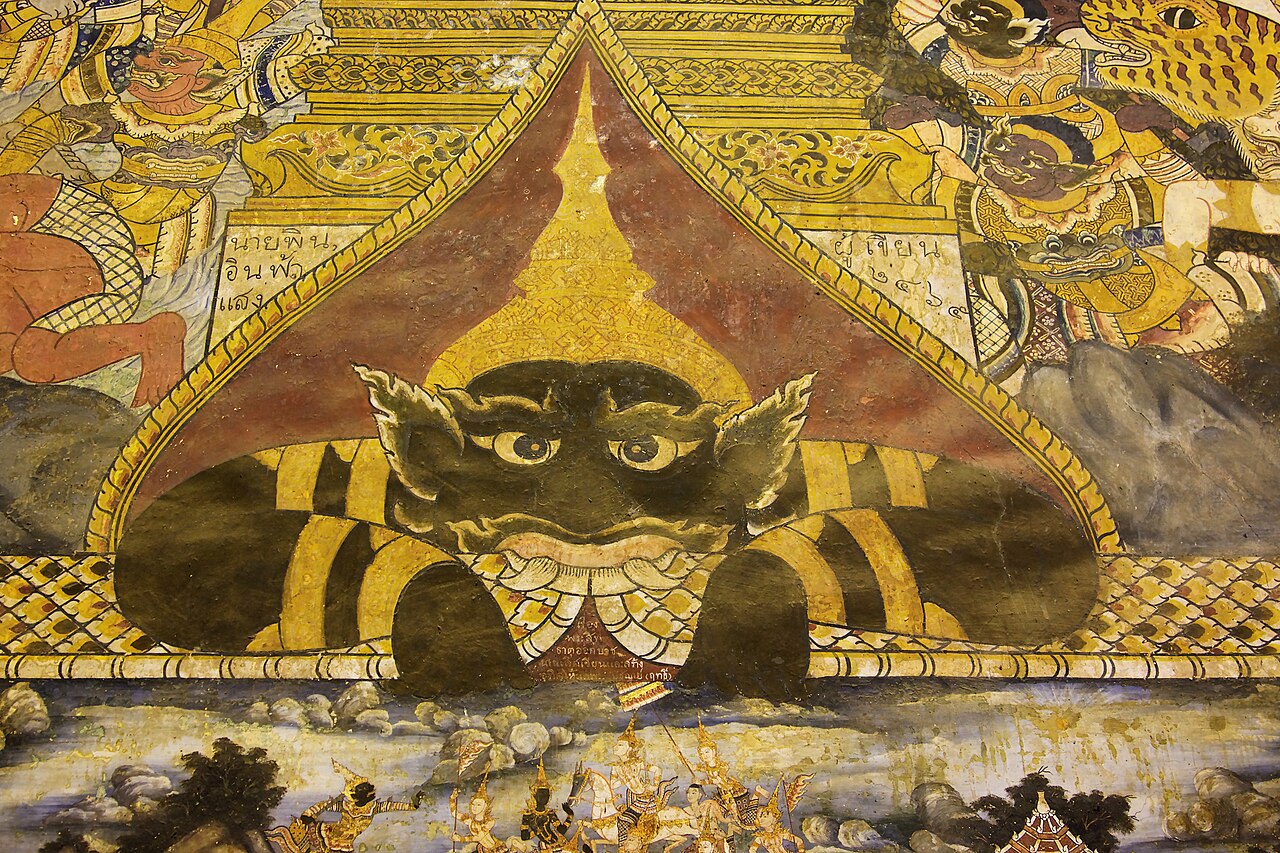 Phra Rahu (the eclipse-swallower) — Wat Mahathat Worawihan is a buddhist temple located in the province of Phetchaburi, Thailand