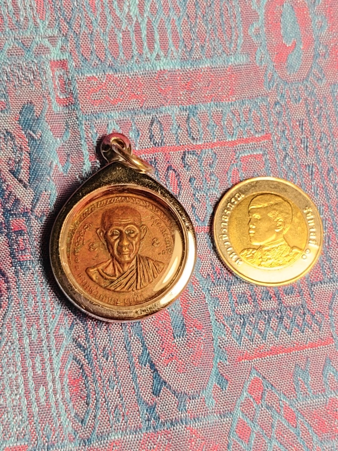 Monk portrait coin, framed, photograph 1