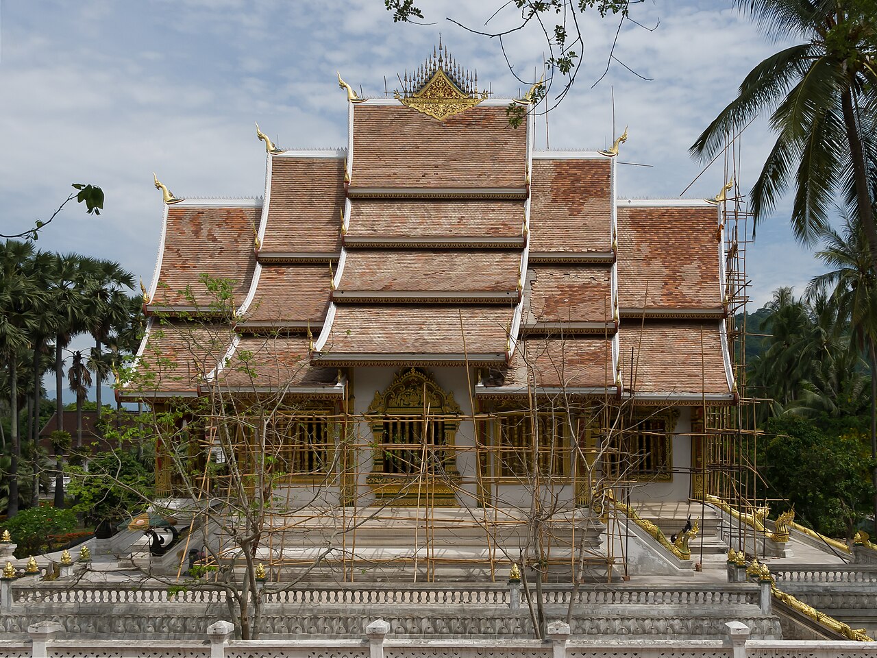 Phra Bang pendant (copies of the Lao palladium) — Luang Prabang, Laos: The Pagoda Haw Pha Bang on the royal palace compound of Luang-Prabang. It's purpose is to give shel