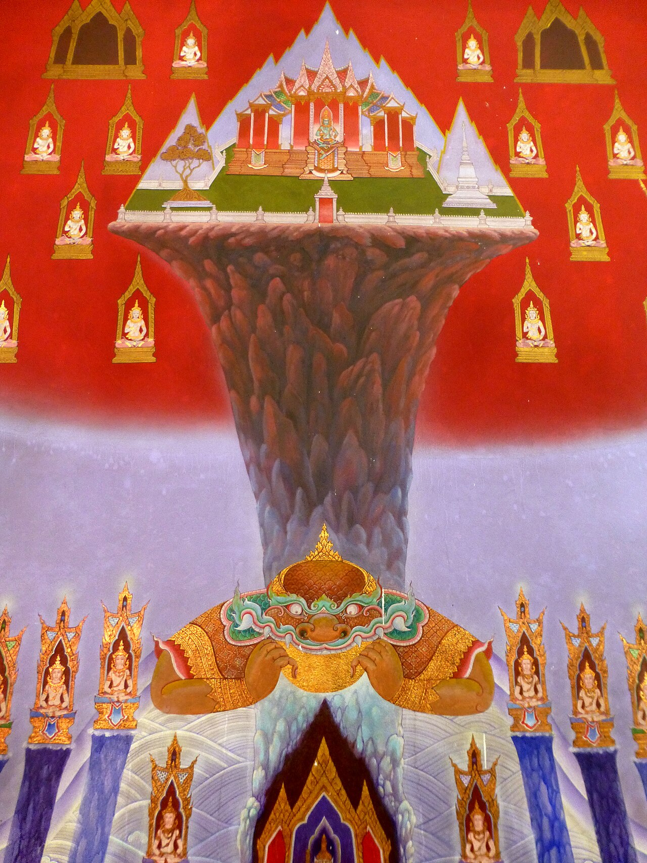 Phra Rahu (the eclipse-swallower) — 47 Sakka and Rahu, Wat Pangla, Sadao Dt., Songkhla Province, Thailand

Photograph from Wat Pangla in Songhkla, Southern