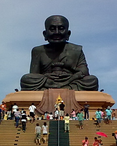 Luang Pu Thuat amulet — The biggest statue of Luang Pu Thuat (born 2125 BE (1582 CE), died 2225 BE (1682 CE)) at Wat Huai Mongkhon, Hua Hin, Pra