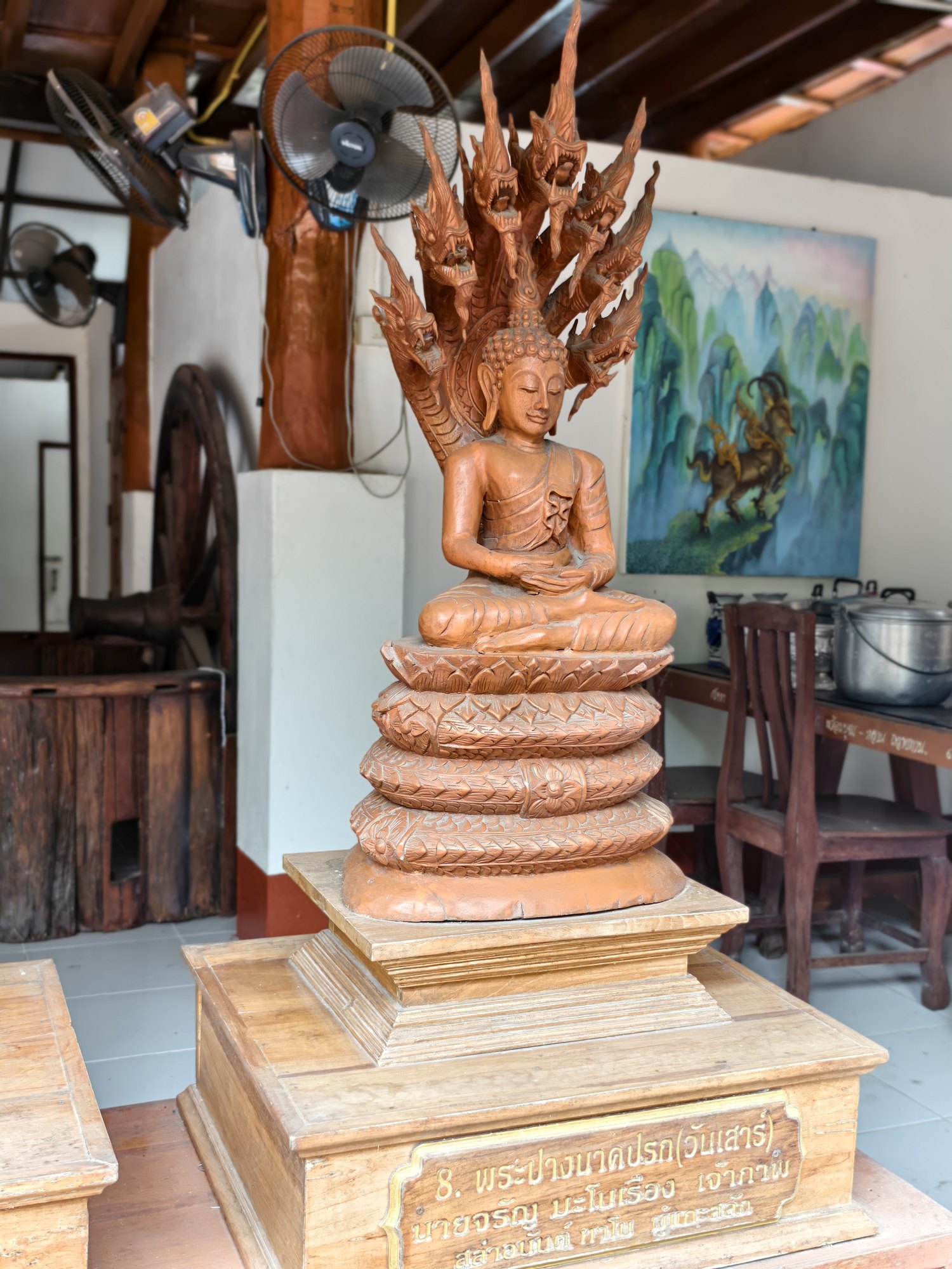พระประจำวันเสาร์ ปางนาคปรก · Buddha of the day: Seated under the naga's hood — the Saturday posture