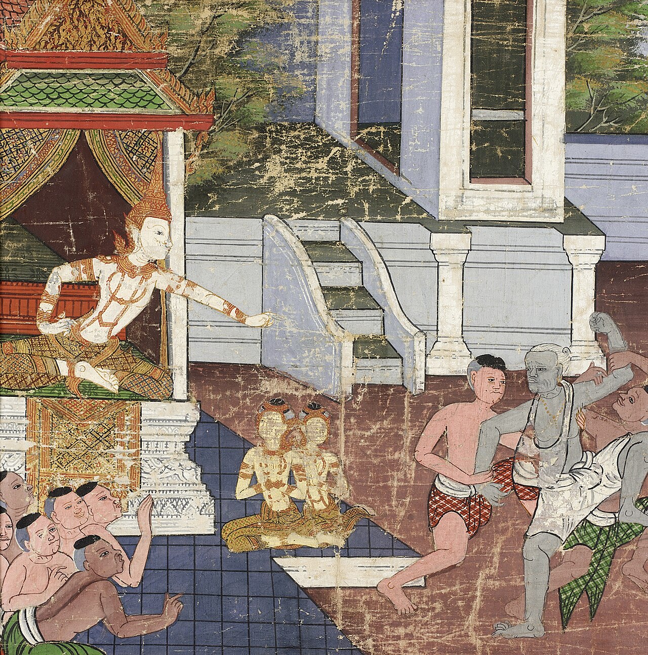 Chuchok (the beggar of the Vessantara Jataka) — Thailand, 19th century
Drawings; watercolors
Opaque watercolor on cloth
Gift of Margot and Hans Ries (M.76.112.21)
South