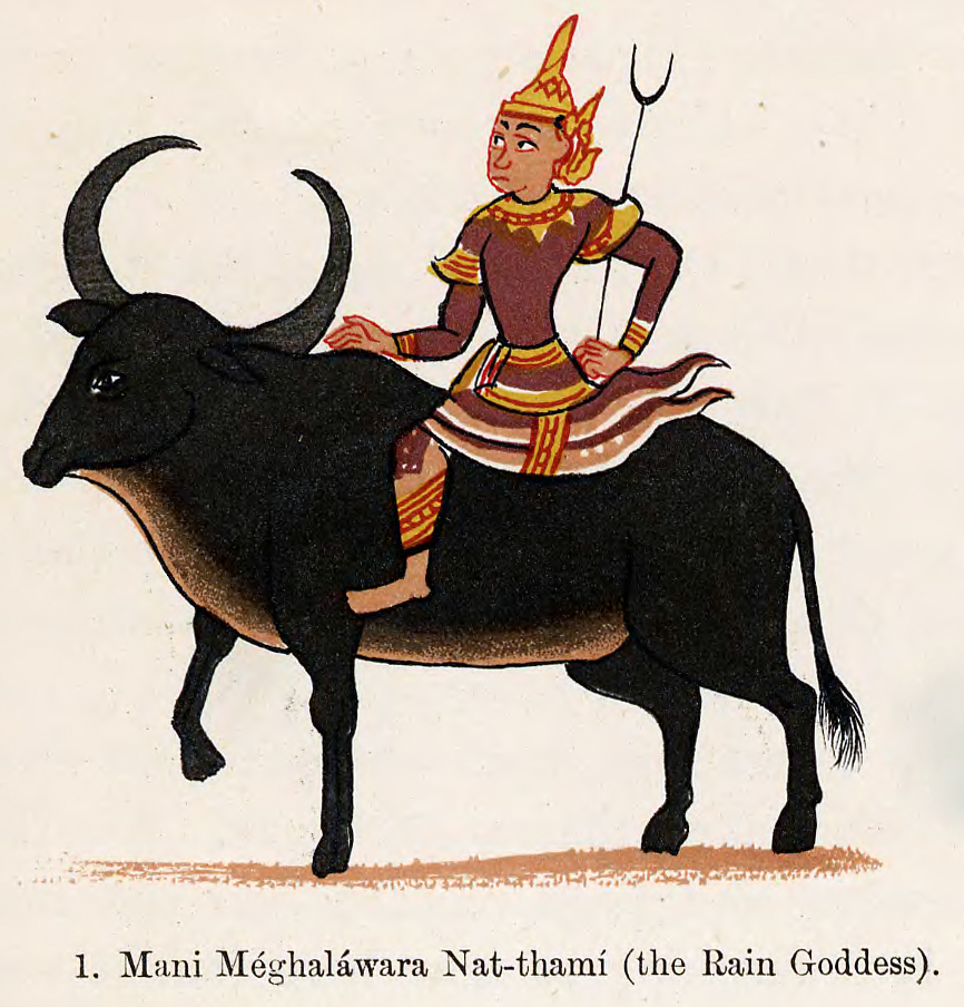 Nat figure (Burmese spirit-deity) — Mani Meghalawara Nat (Rain Goddess) in Burmese representation