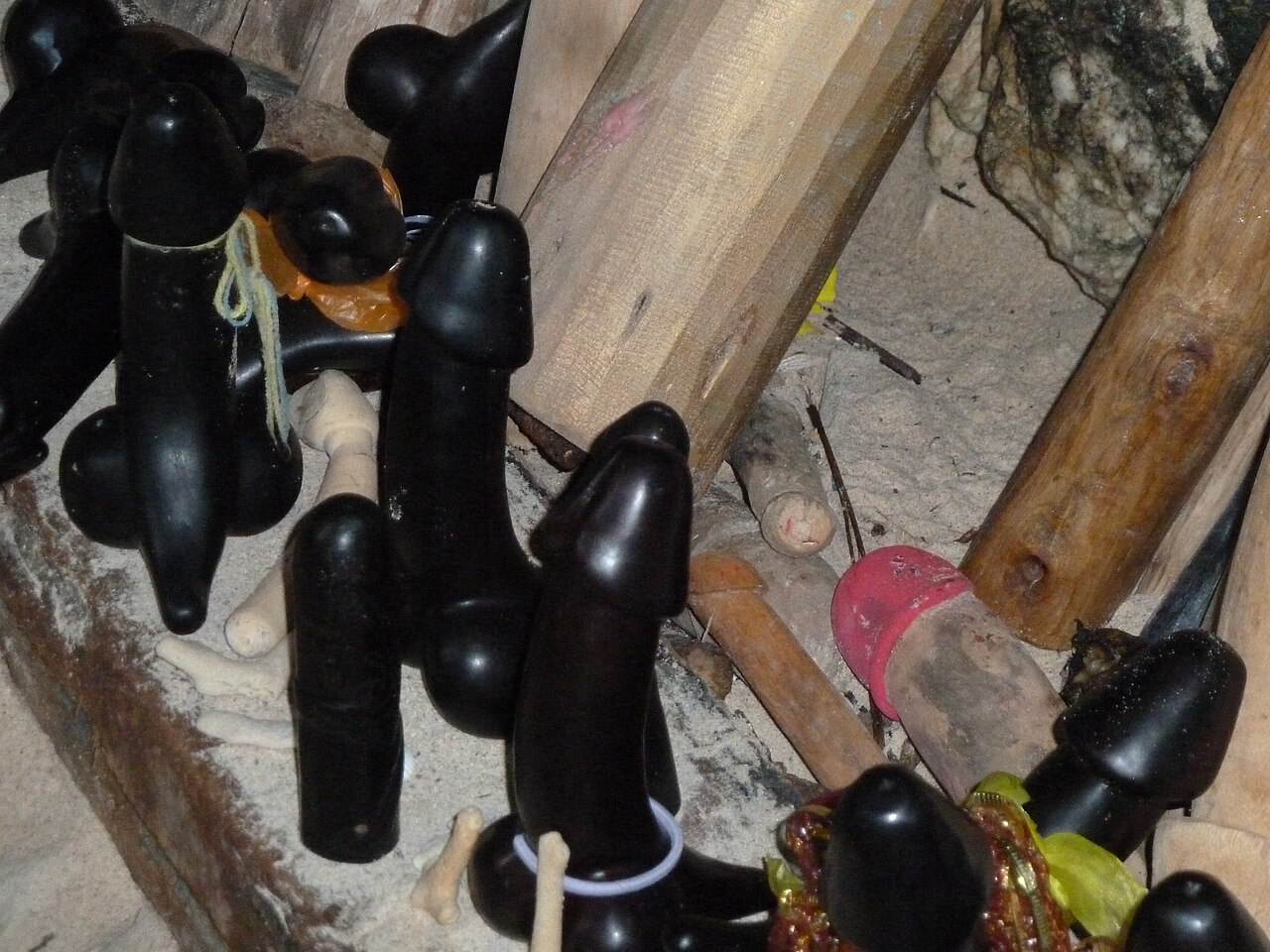 Palad khik (phallic waist charm) — Phra Nang cave, Phra Nang beach, Rai Leh (Railay) Pennisula, Krabi, Thailand
