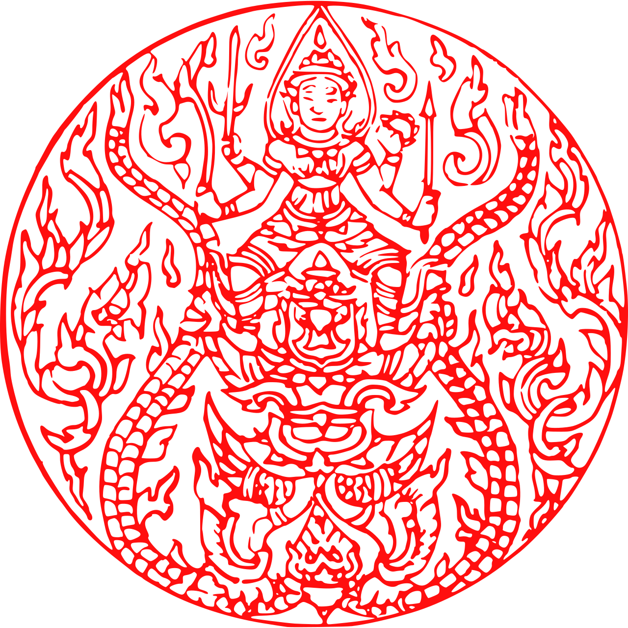 Naga pendant — Garuda Seal of Siam, ancient version. Unknown date of original rendering.