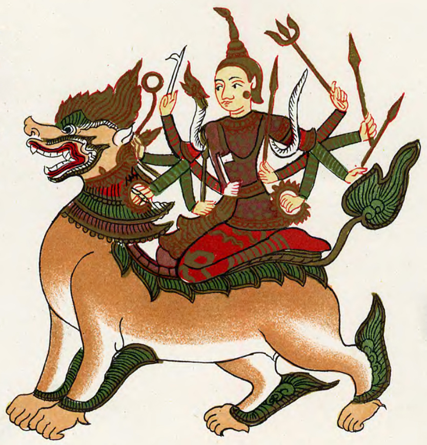 Nat figure (Burmese spirit-deity) — Chandi (Sandi Dewi) in Burmese representation
