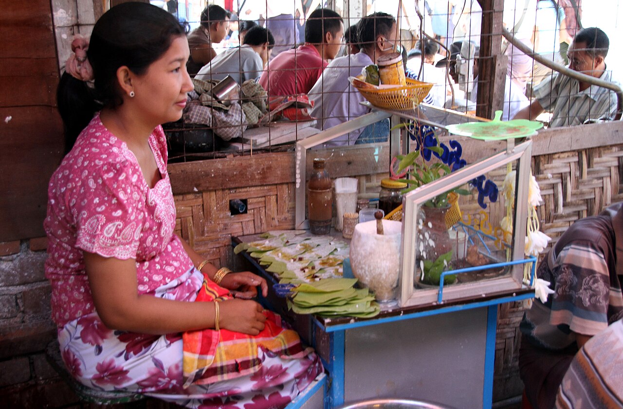 Burmese jadeite Buddha pendant — ade market in Mandalay in Myanmar.