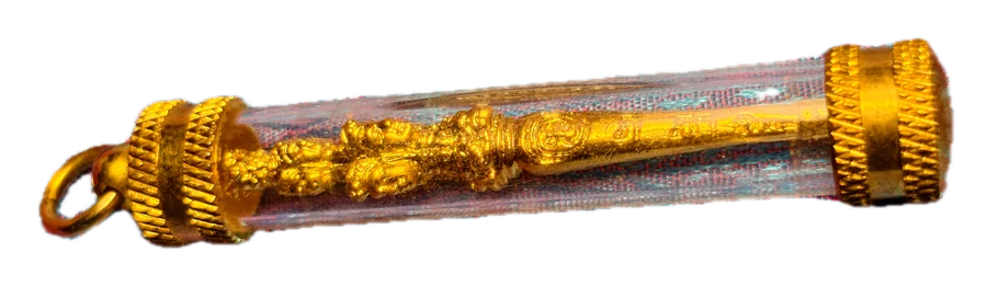 ตะกรุด ในหลอดแก้ว · Takrut in a glass tube