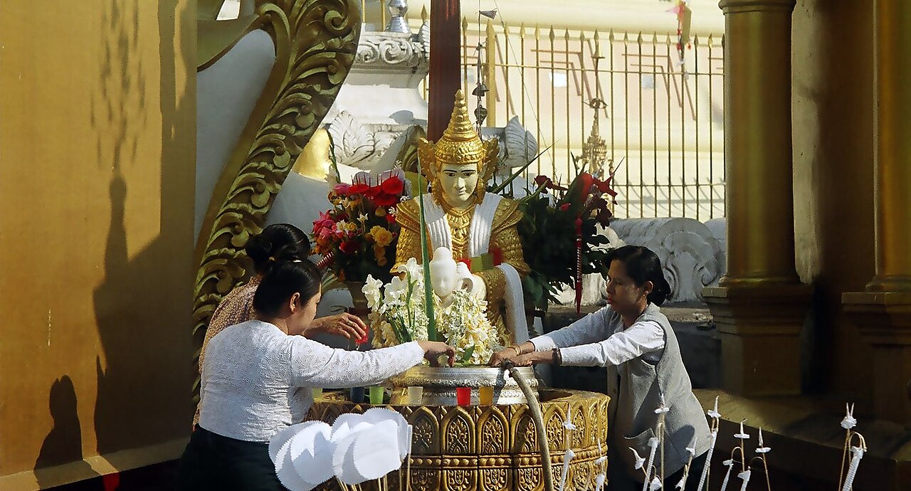 Nat figure (Burmese spirit-deity) — Planet guardian nat (gyo saung nat), Shwedagon Paya, Yangon, Myanmar