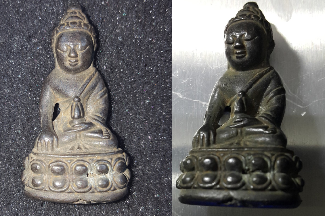 Phra Kring (rattling cast Buddha) — Phra Kring Wat Bowon 2395 - 2411 (Same Piece Different Angle)
