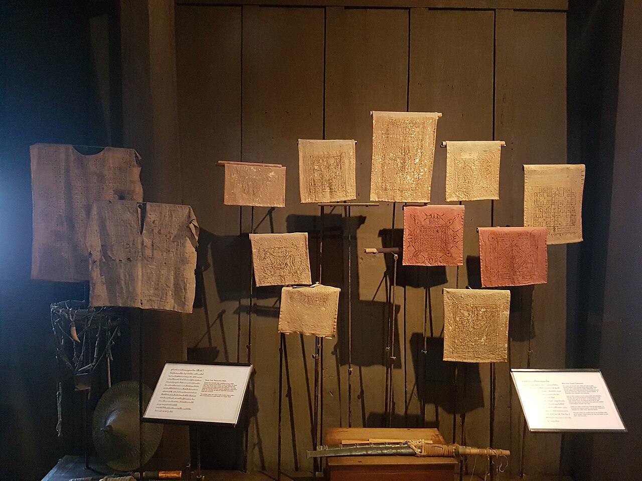 Takrut (inscribed scroll-tube) — * Place: Siam Society Headquarters, Bangkok, Thailand.
Items: Yantra mystic sheets.