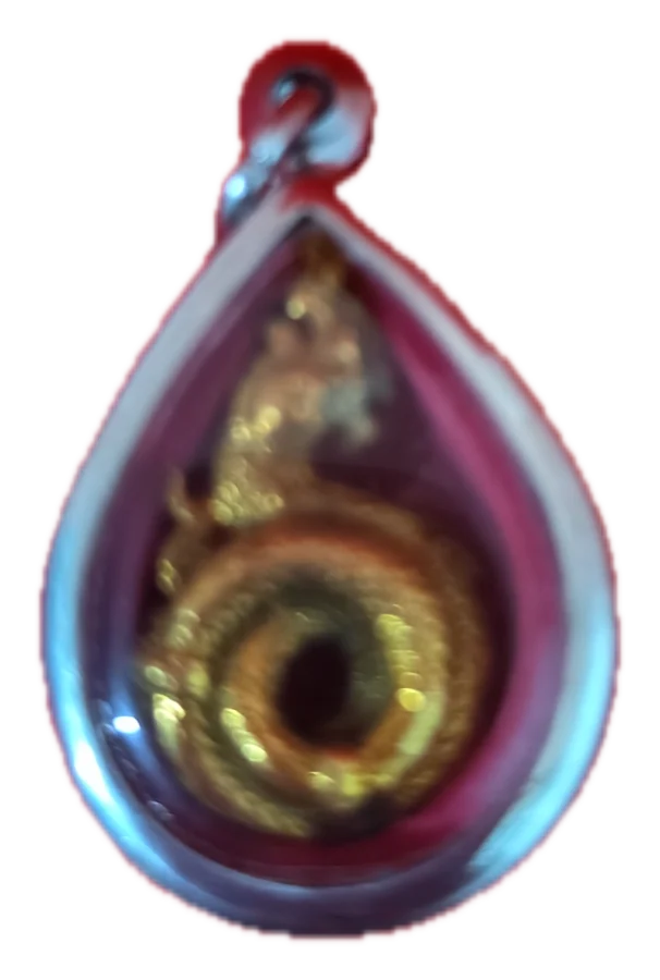 พญานาคขด ตลับหยดน้ำ · Coiled naga in a teardrop case