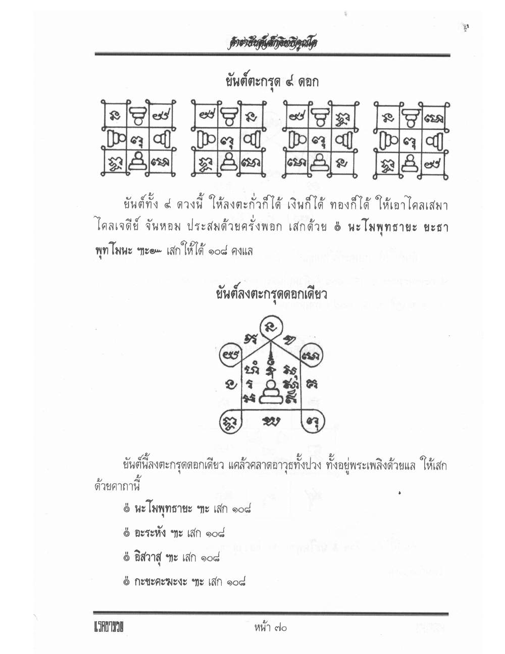 Yantra Inscription Formulas Khom Thai, PDF page 79 — original scan