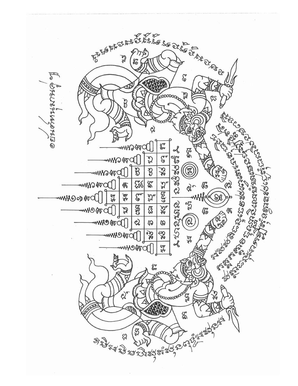 Sak Yant Stencils For Tracing, PDF page 40 — original scan